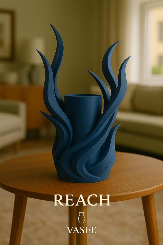 Flame-inspired vase art organizer for warm style