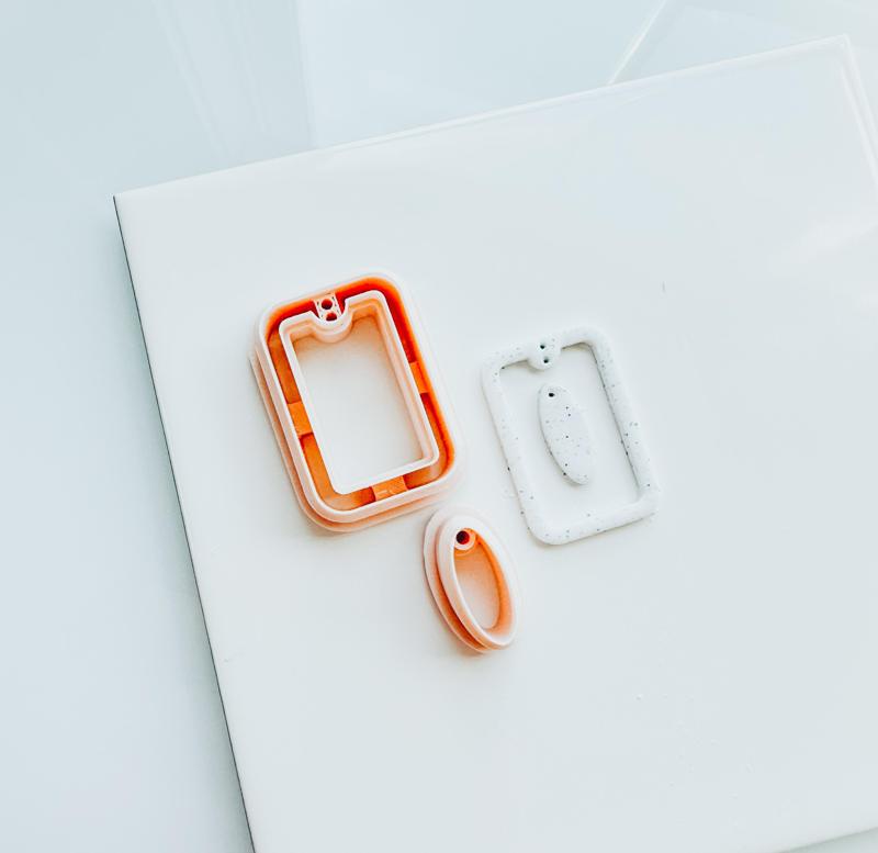 Skinny Rectangle Polymer Clay Cutter with Drill Guides 