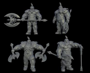 Dwarven warrior pack with axe miniatures