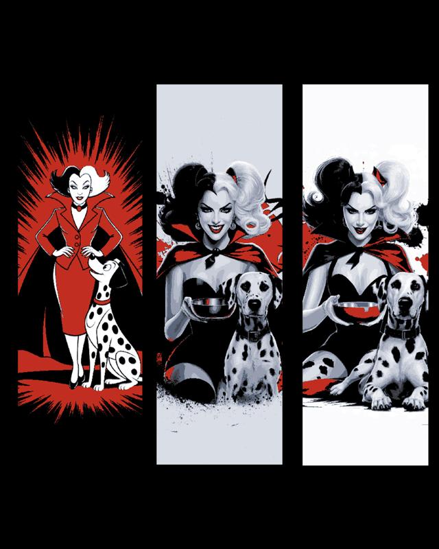 Fan art set of Bookmarks - The evil smile of the dog-napping Curella de Vil