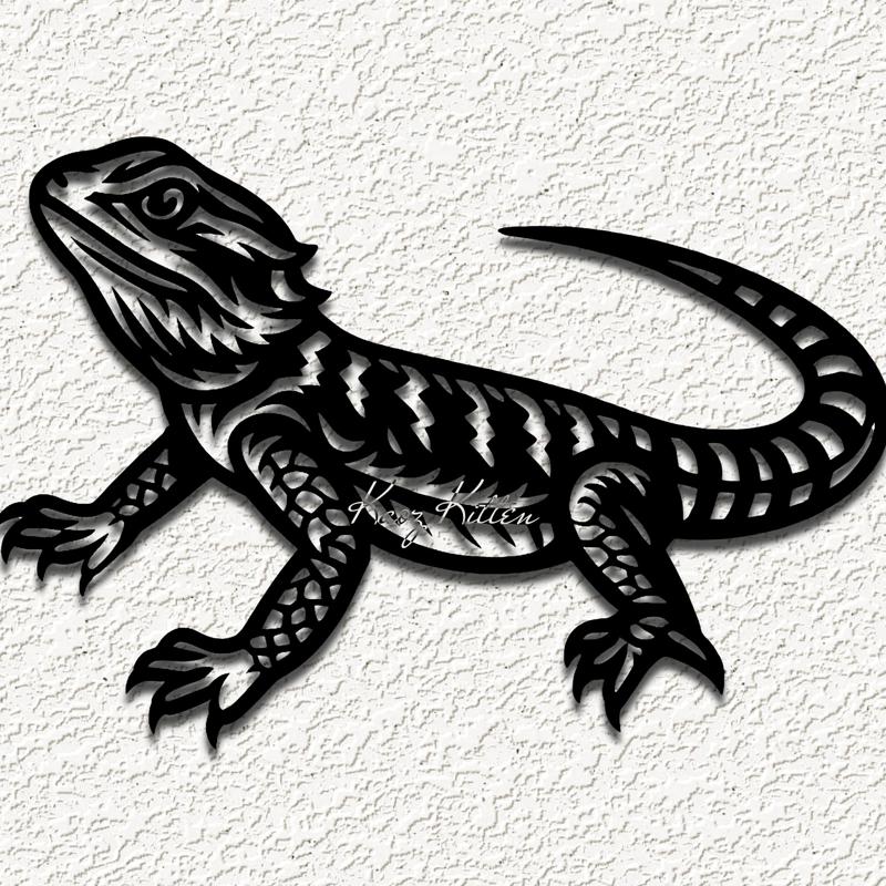 bearded dragon agame lizard wall art home decor