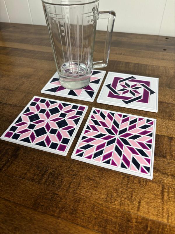 Set of Quilt Pattern Coasters