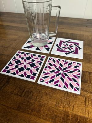 Set of Quilt Pattern Coasters