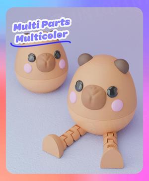 Flexi Capybara Egg Container (Multicolor & Separated Parts)