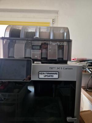 German Reminder Sign to not upgrade BambuLab Firmware