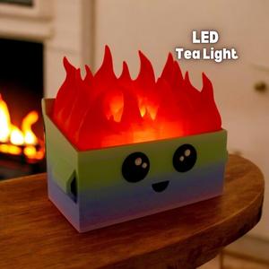 Dumpster Fire Buddy LED Tea Light