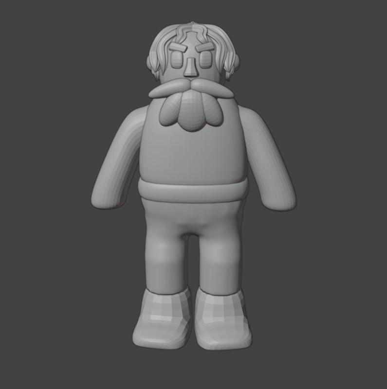 Animated bearded man figure