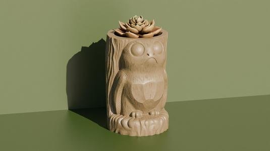 Wooden Porg Pot Plant - Star Wars Home Decoration