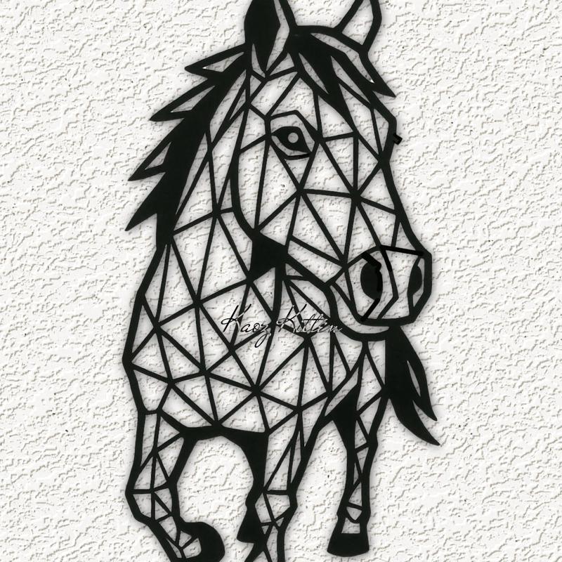 3d geometric horse wall art home decor