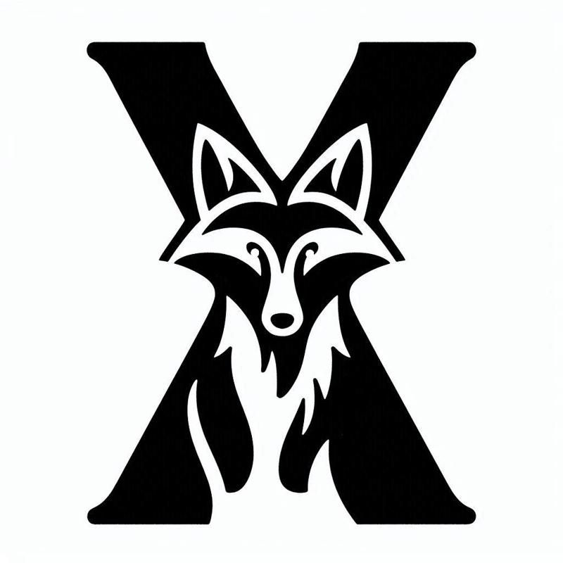 Fox alphabet: Letter X (version 1)