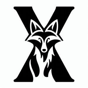 Fox alphabet: Letter X (version 1)