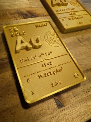 Gold | Periodic Table Element Plaque (Element Symbol Au, #79)