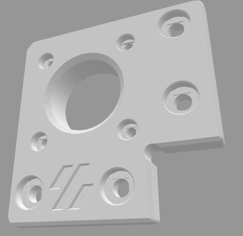 Voron Trident stepper mount with camera wire cutout