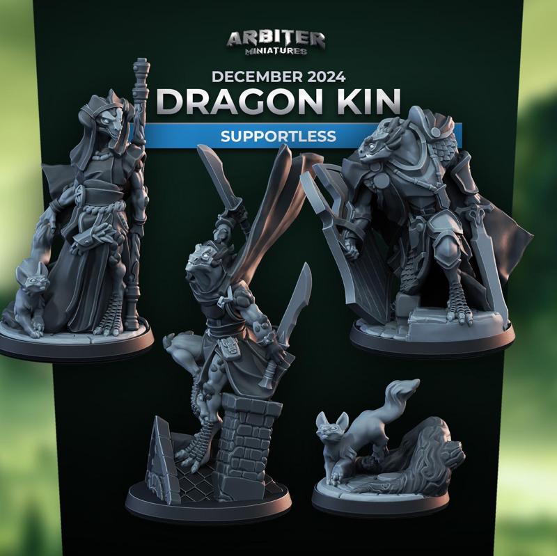 Arbiter Miniatures December 2024 Dragon Kin Supportless