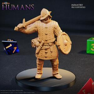 Human Infantry 1C Miniature - Pre-Supported