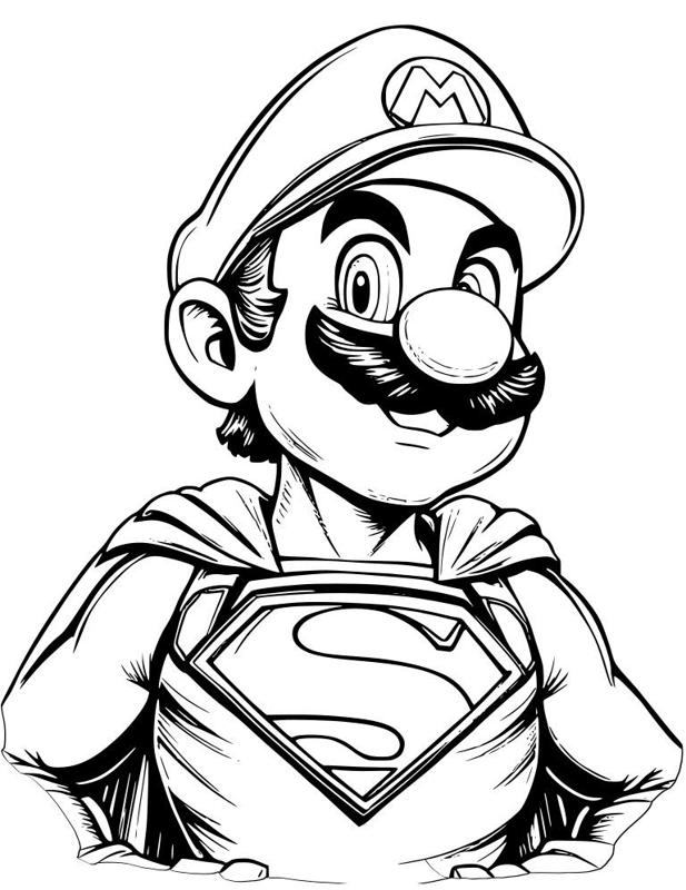 Wallart Super Mario imitating Superman
