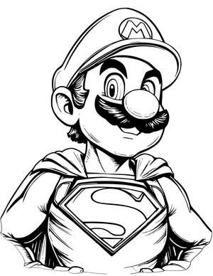 Wallart Super Mario imitating Superman