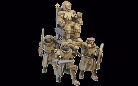 Warrior Priests with relic miniatures (32mm, modular)