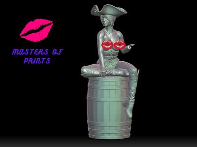 PEARLS OF THE SEA- BONNY - PIRATE PINUP - EROTIC MINIATURE 32 AND 75 MM SCALE