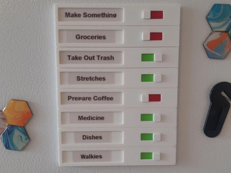 Magnetic Toggleable Physical Todo List For Fridge