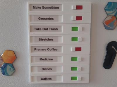 Magnetic Toggleable Physical Todo List For Fridge