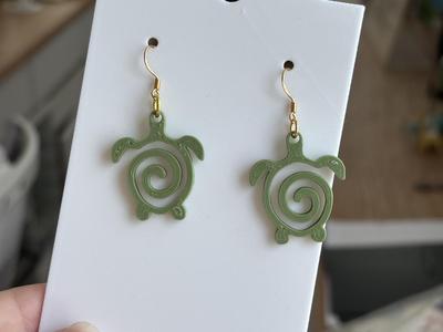 line art Sea turtle earrings