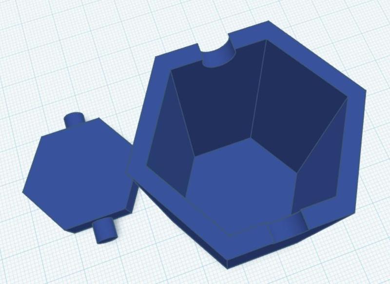 Hexagon Simple Desktop Trash Can