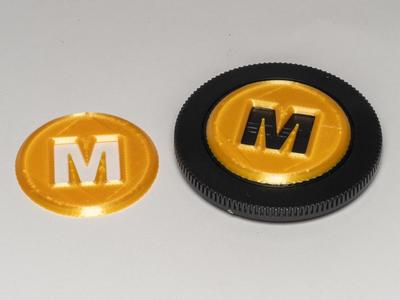 Cap Labels for Canon M Lens Rear and Body Caps