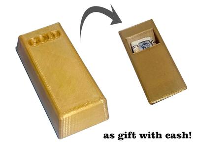 Gold bar with space for money