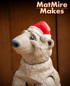 Polar Bear, Santa Hat version included! - Articulated fidget