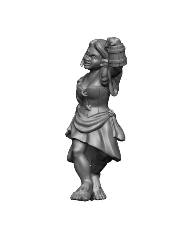 Nora, Halfling Barmaid [Pre-Supported] 