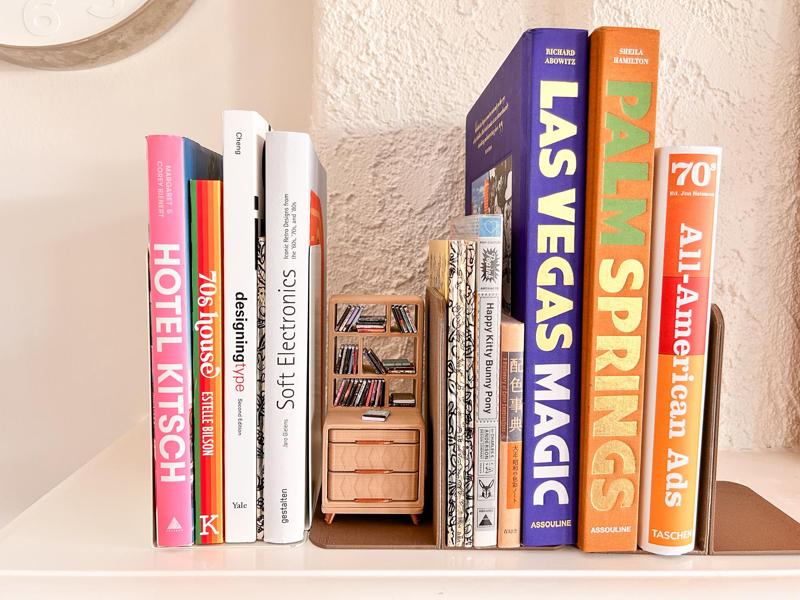 Midcentury Miniature Bookshelf Bookend – 1:12 Scale Dollhouse Furniture or Creative Bookend
