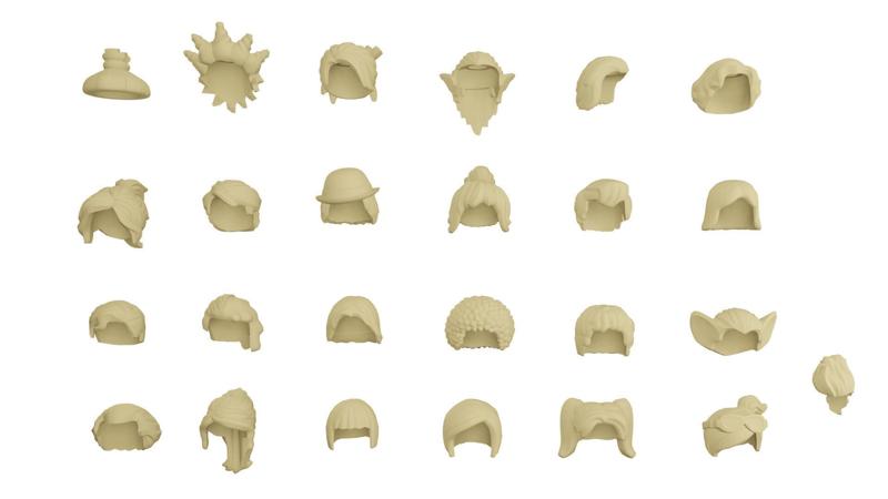 TwindBricks3D - Minifigures Hair pack 7