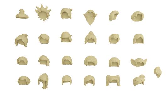 TwindBricks3D - Minifigures Hair pack 7