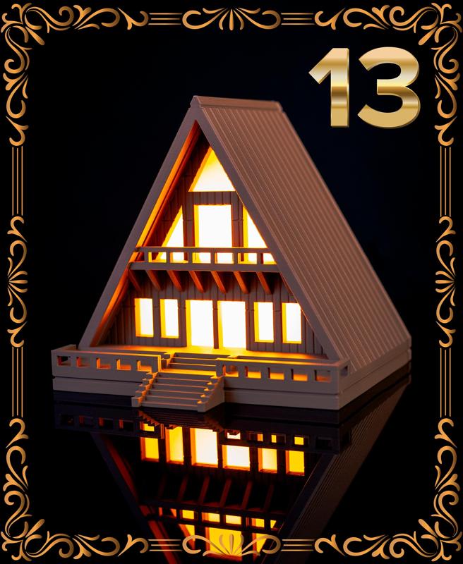 A-Frame Cabin Lamp - No Supports, No AMS - Christmas Day 13 - Light - Lighting