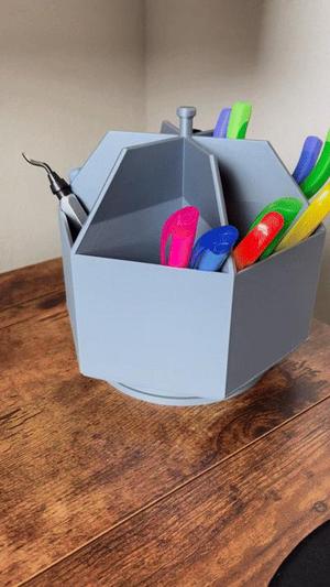 Hexagonal Spinning Organizer – 3D Printed Storage