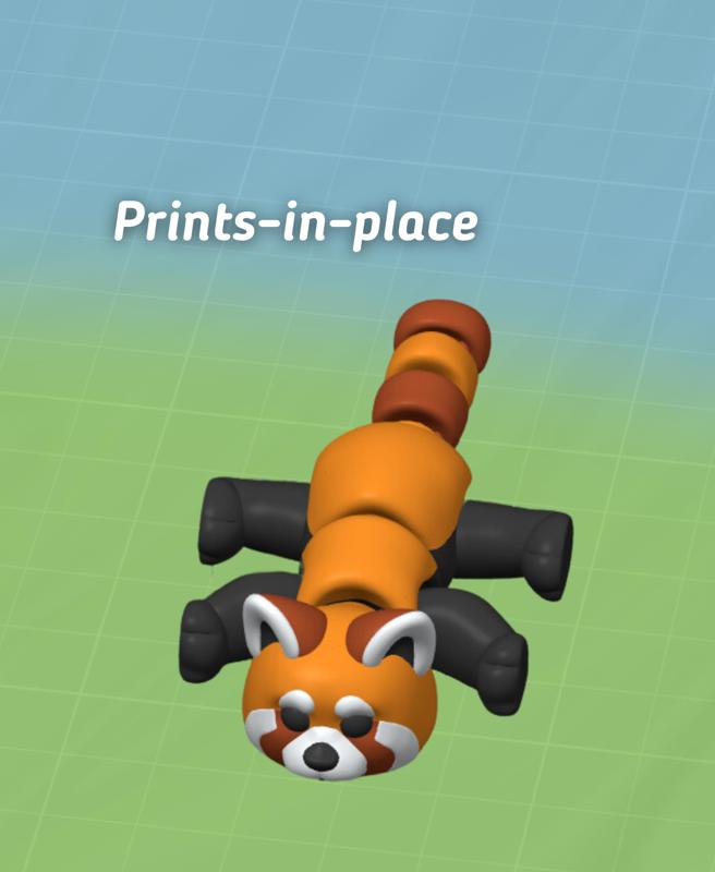 Raucous Red Panda - Articulating fidget Panda - Ludo 3D Printed Flexy Fidget Toy