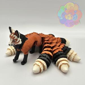 Kitsune - Flexi Articulated Fox with Nine Tails (print in place, no supports)