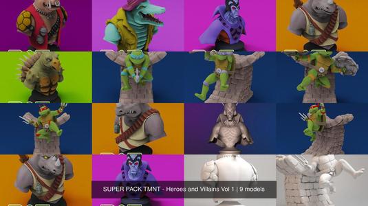 SUPER PACK TMNT - Heroes and Villains Vol 1 3D Model Collection