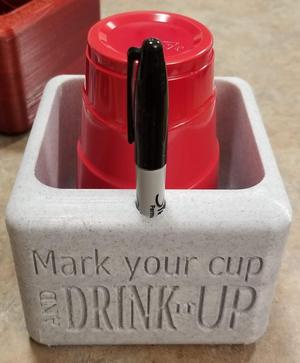 Red Solo Cup Holder W/ Marker 