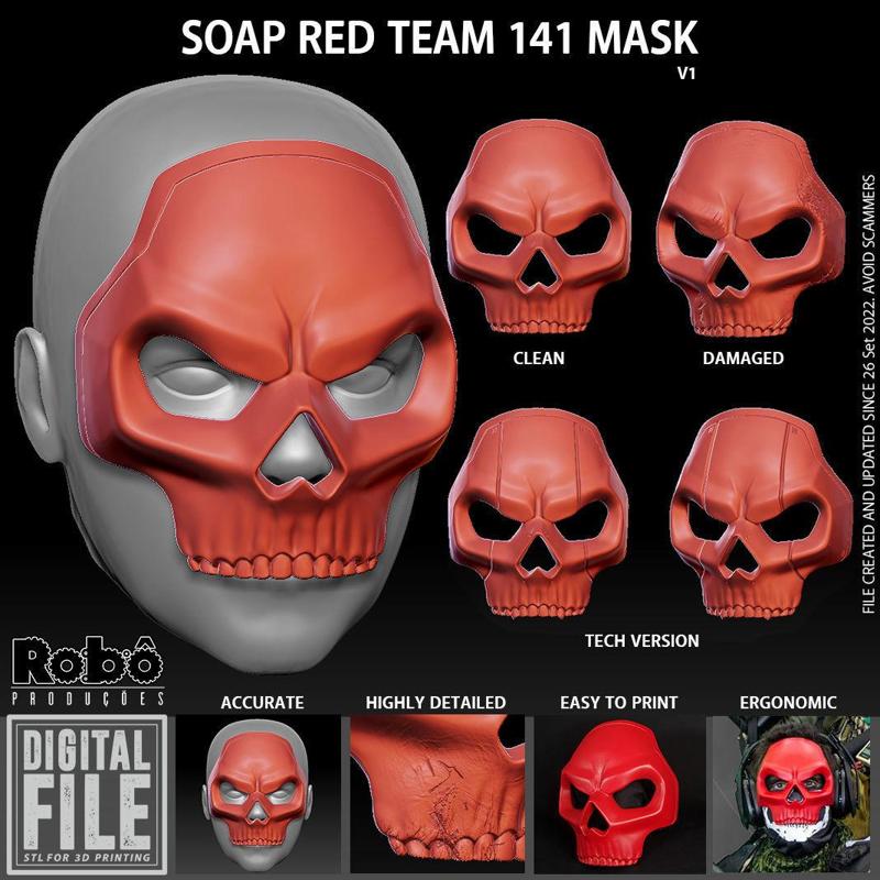 Soap Red Team 141 Mask - Call of Duty - MW2 - WARZONE