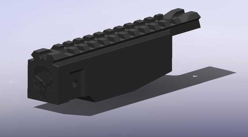 P90 TOP PICANTINI RAIL - HOLLOWGRAPHIC RETICLE REPLACEMENT - AIRSOFT