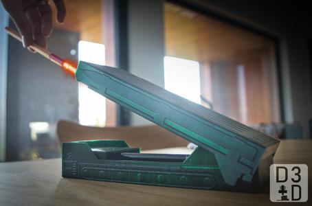 Military-style pencil case with ruler and protractor