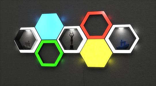 Hexagon LED Panels and Shelfs