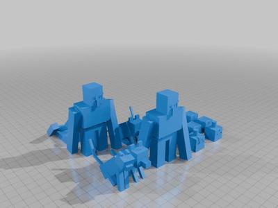 Opposing Minecraft Chess Set (Inspired by PatatoFi's Minecraft Chess Set)