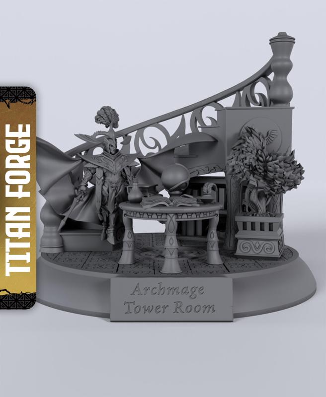 Archmage Room Diorama - With Free Dragon Warhammer - 5e DnD Inspired for RPG and Wargamers
