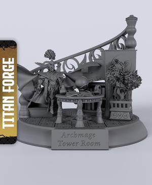 Archmage Room Diorama - With Free Dragon Warhammer - 5e DnD Inspired for RPG and Wargamers