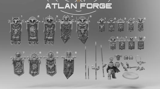 Minoan War Banners (18) + Standard Bearer