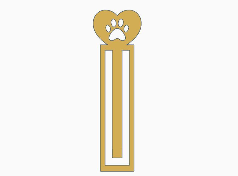 Cat Paw Paperclip Bookmark 1.stl