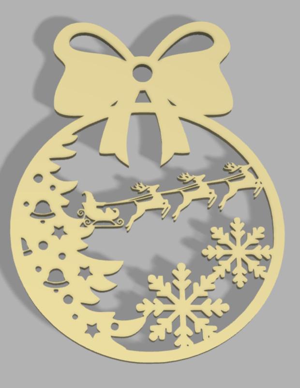Boule rennes Père Noel
